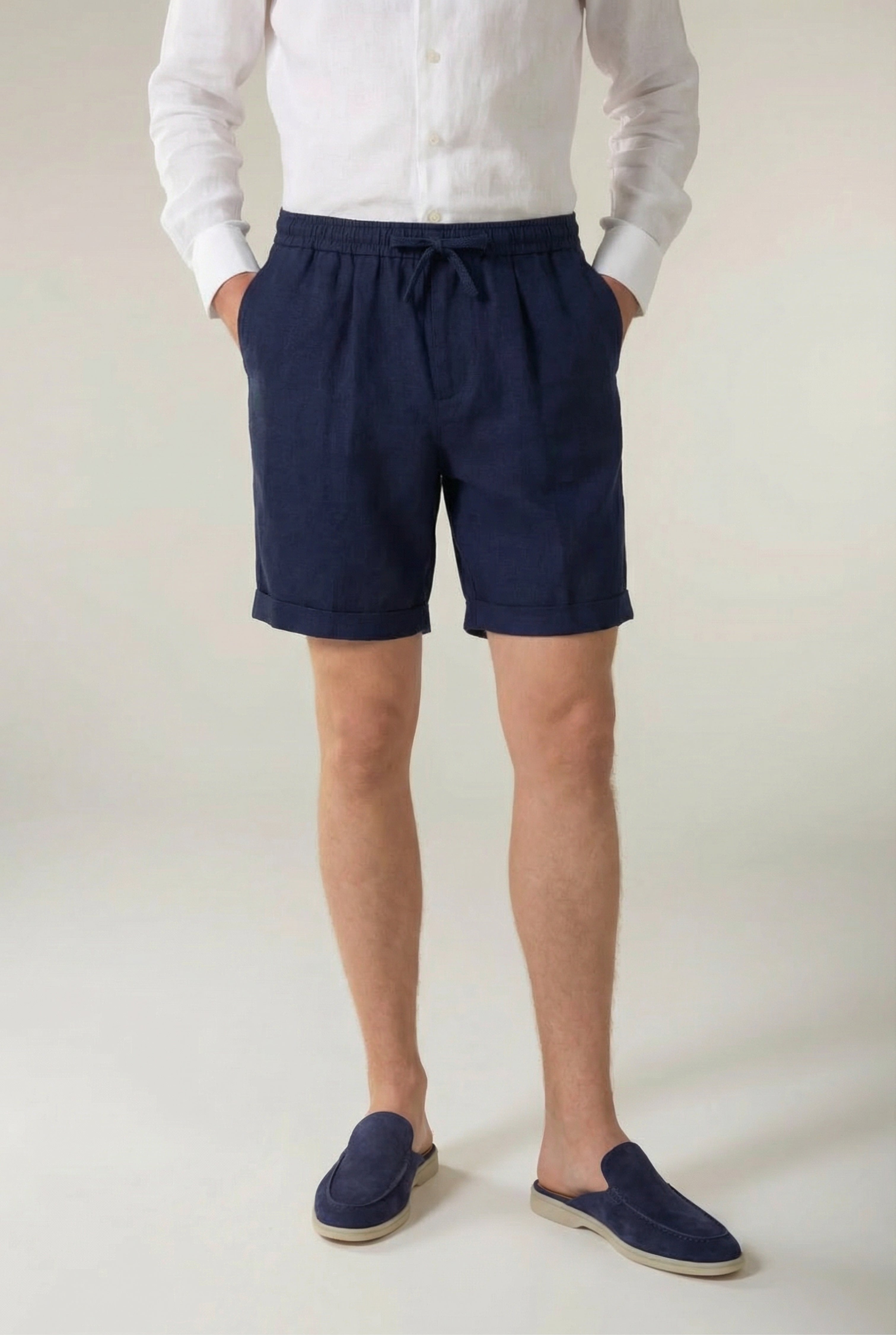 Cavalién Linen Short Navy