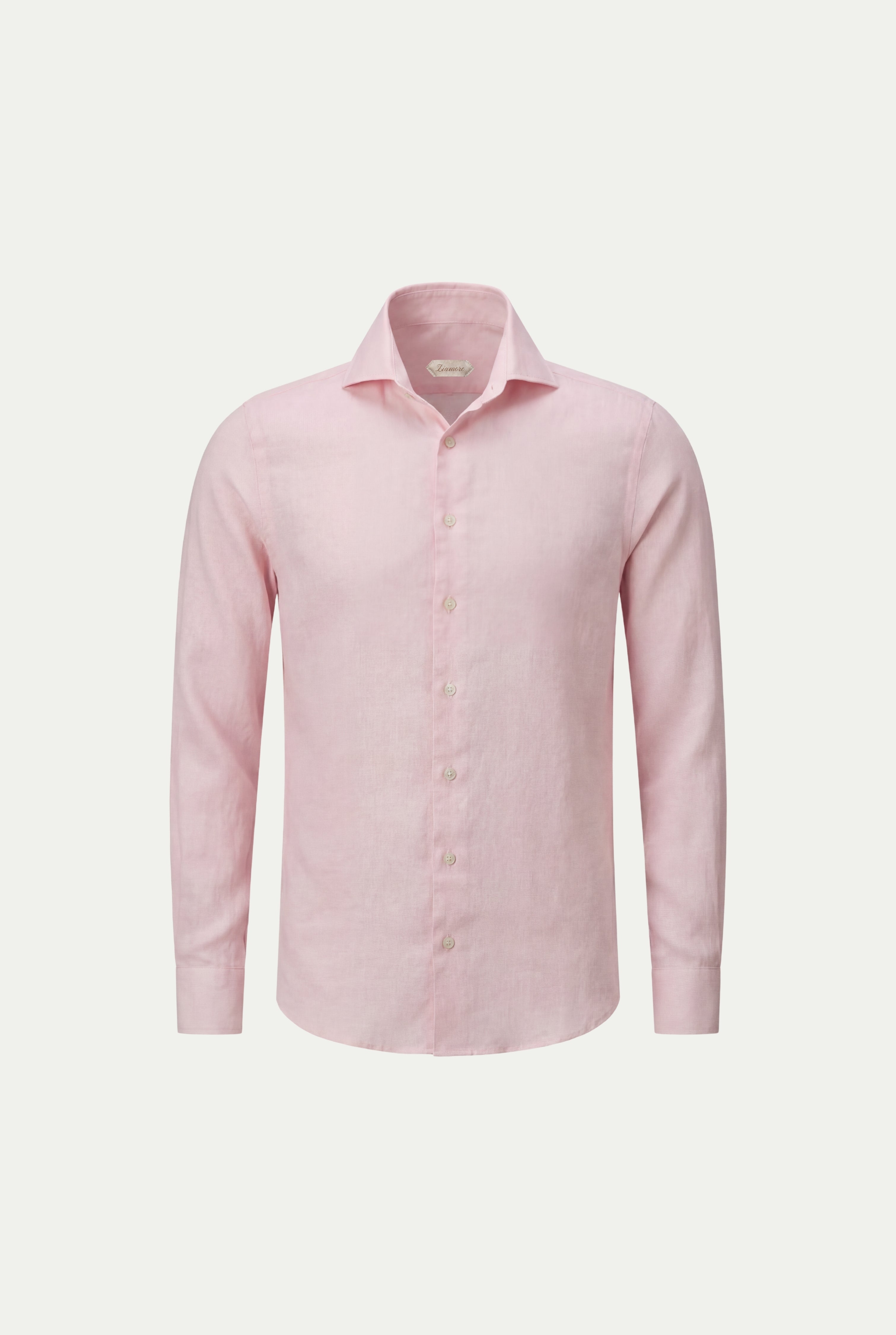 Long Sleeve Linen Shirt Pink