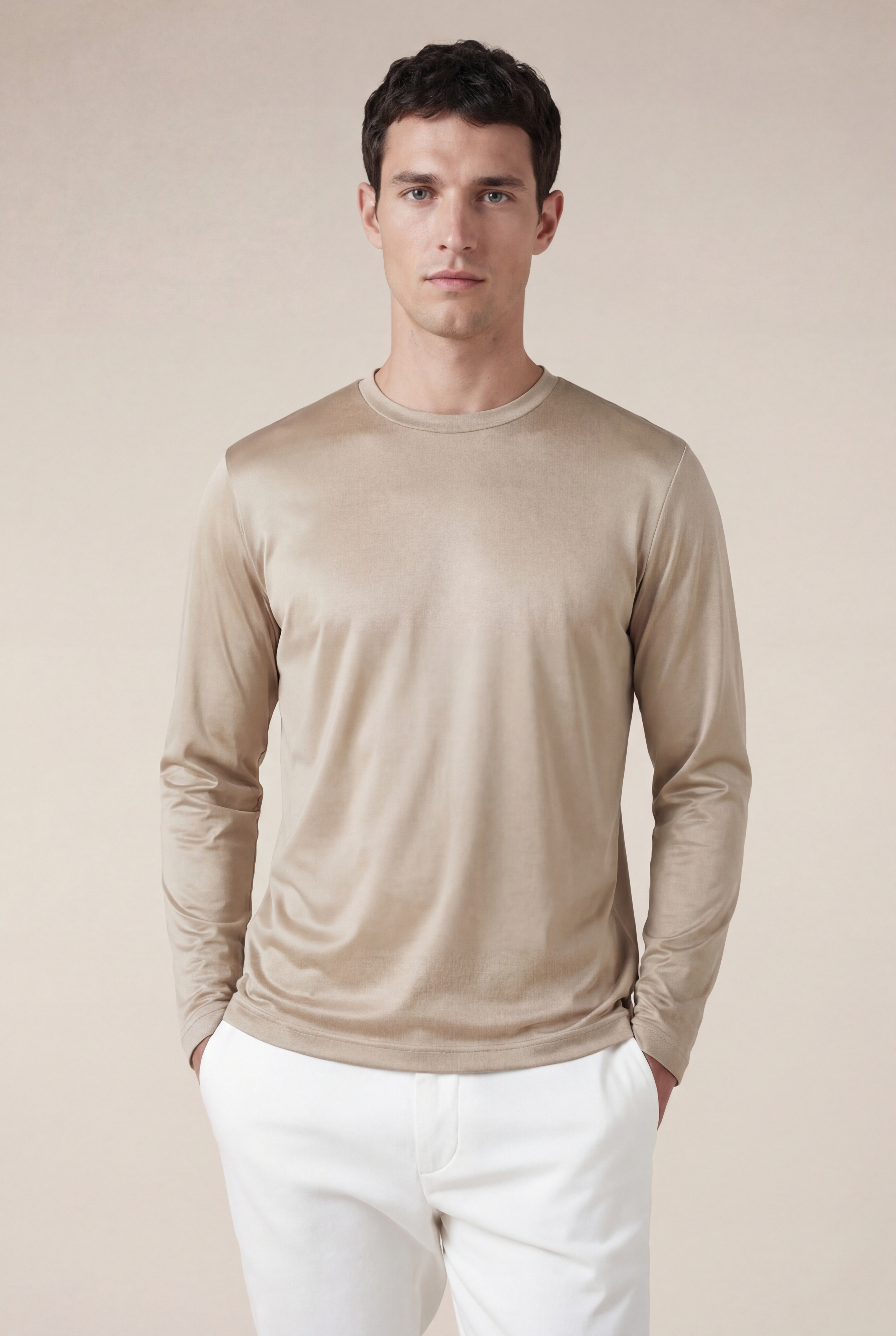 Cavalién Long Sleeve Tee Beige