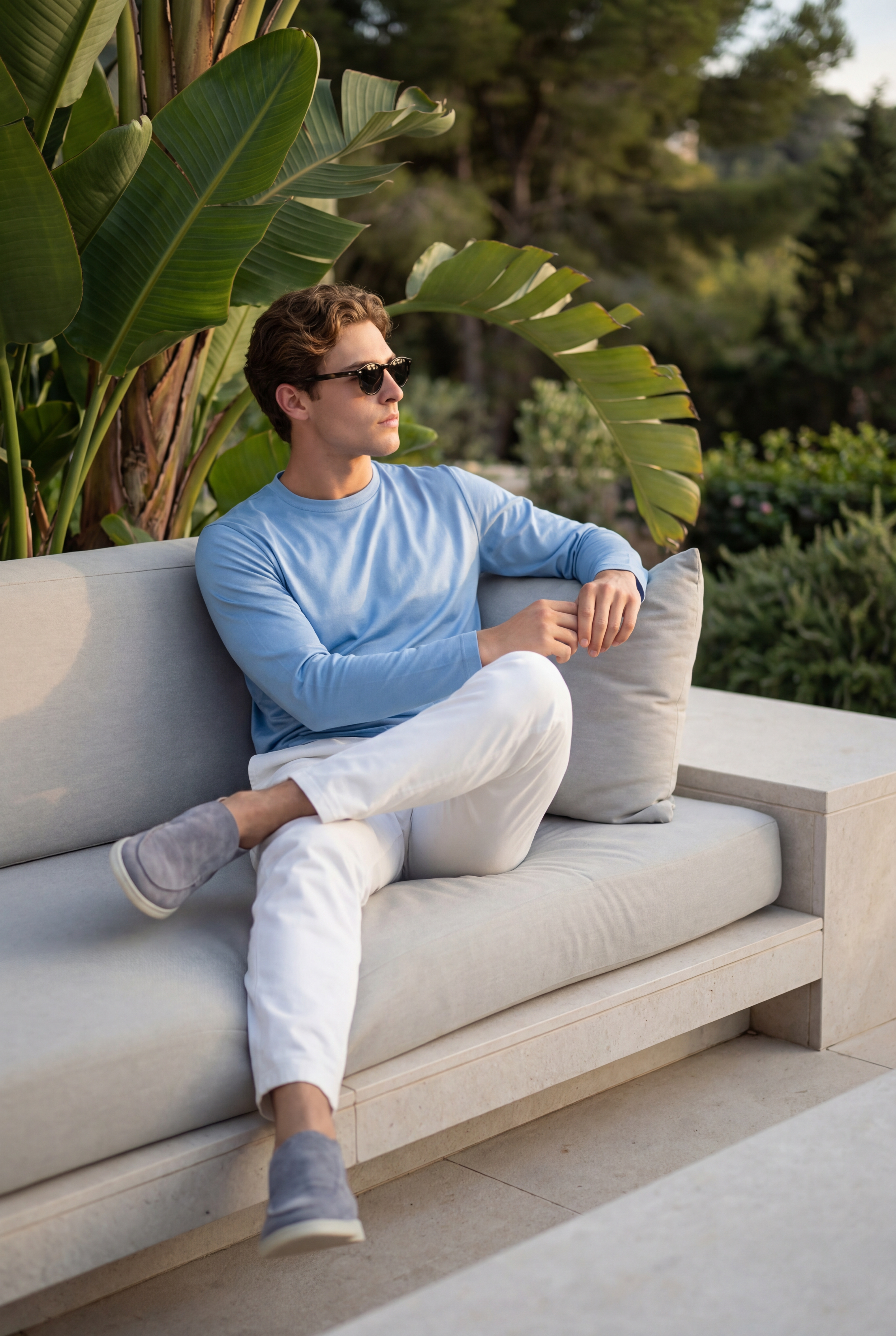 Cavalién Long Sleeve Tee Baby Blue