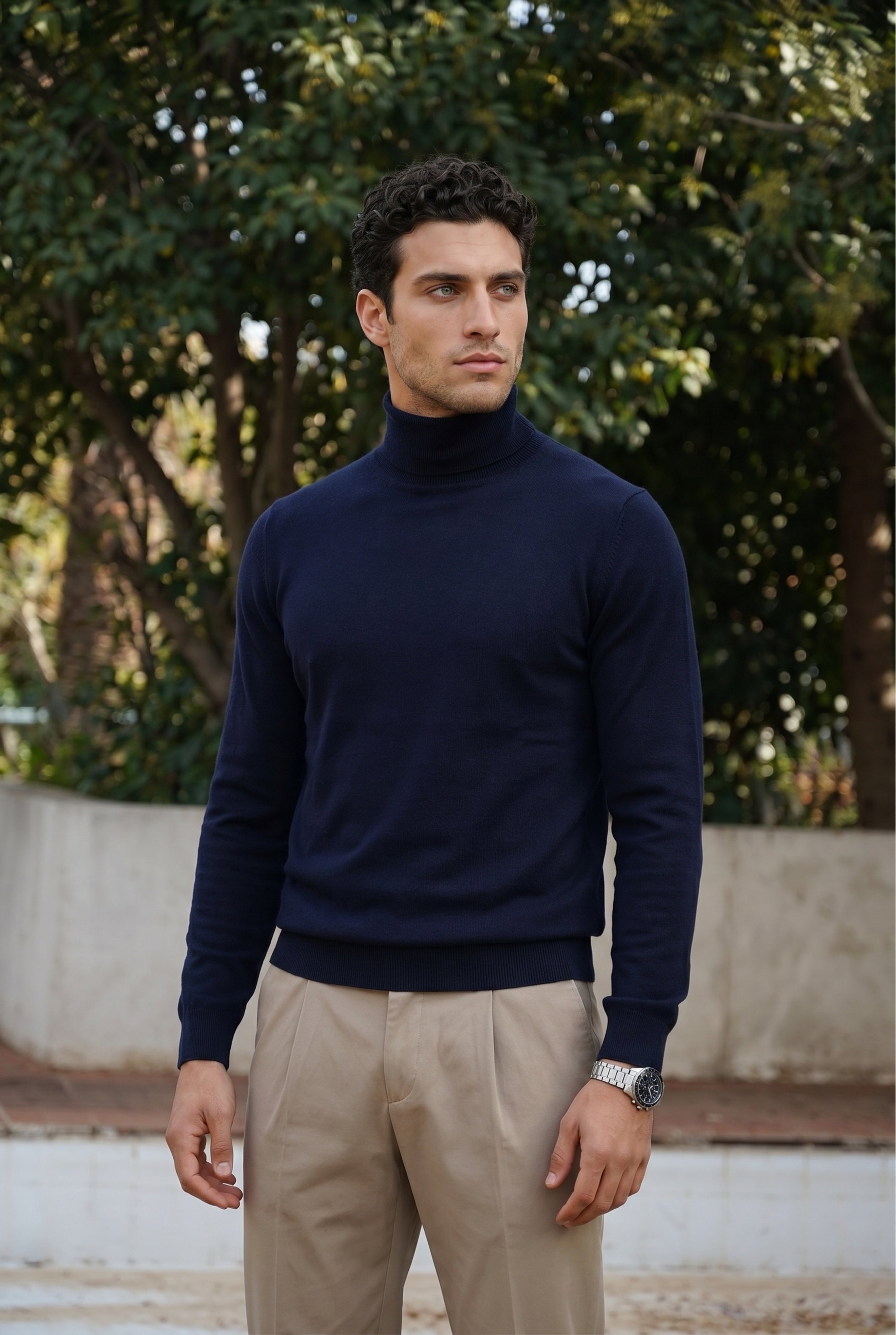 Cavalién Extrafine Rollneck Navy