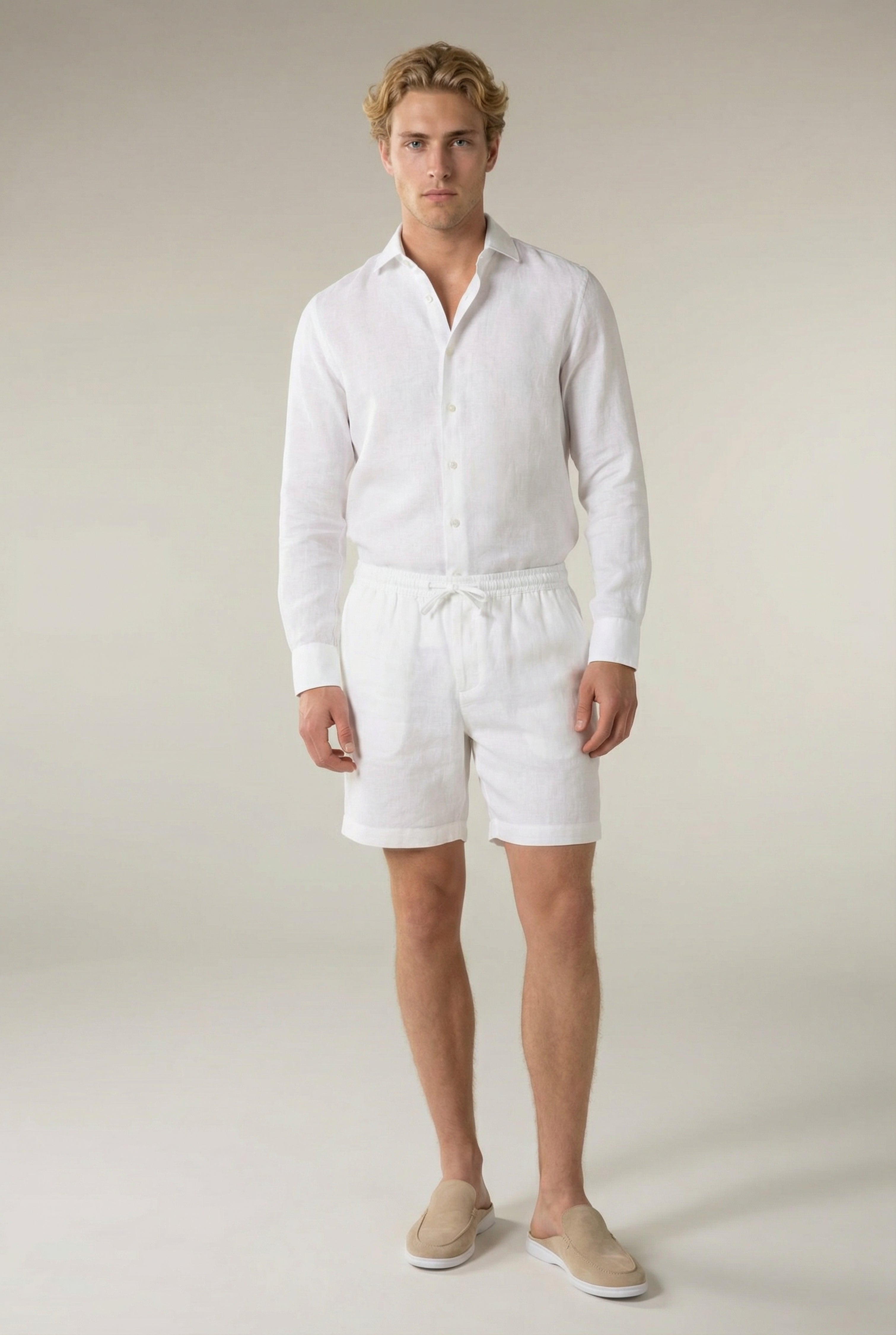 Cavalién Linen Short White