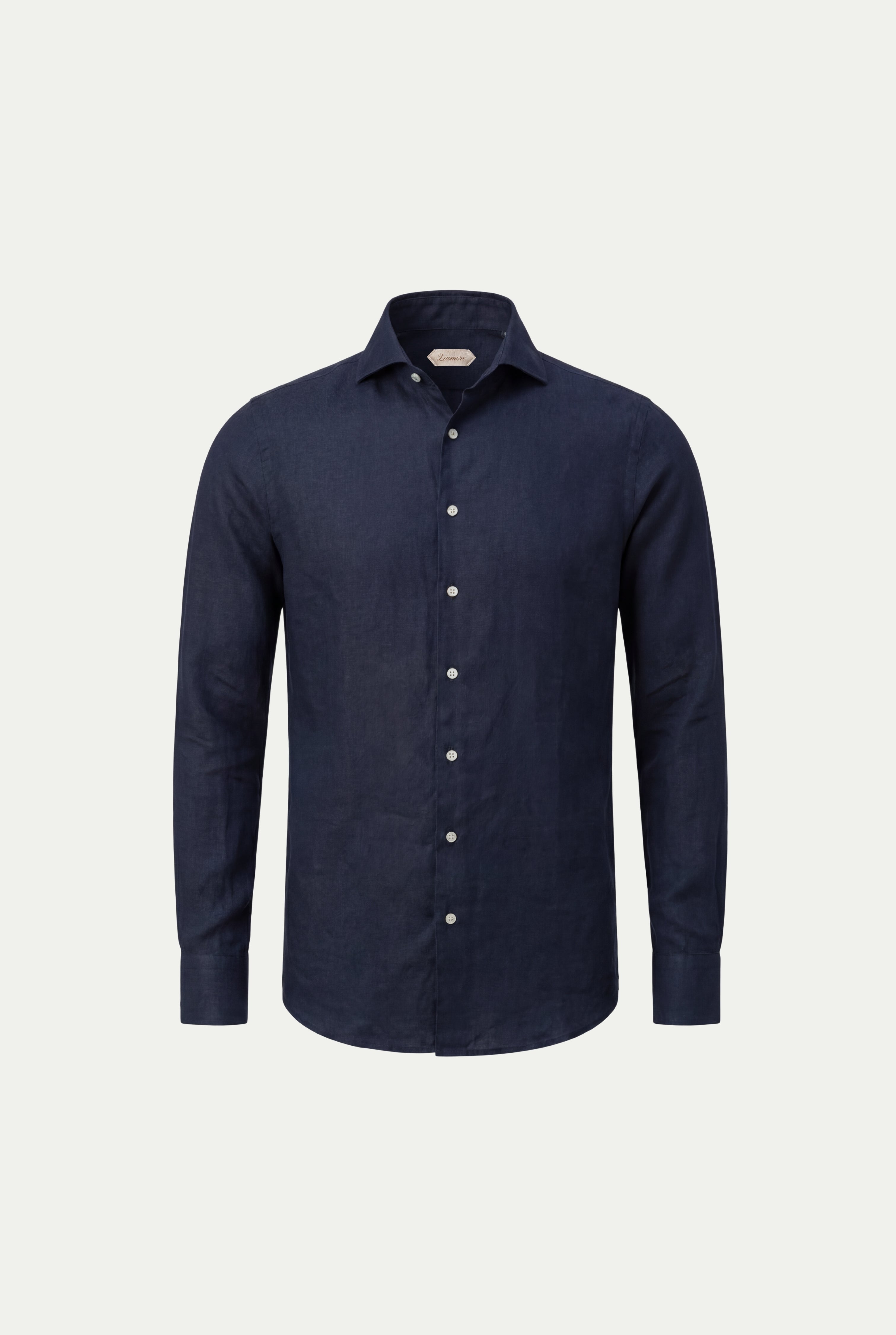 Long Sleeve Linen Shirt Navy
