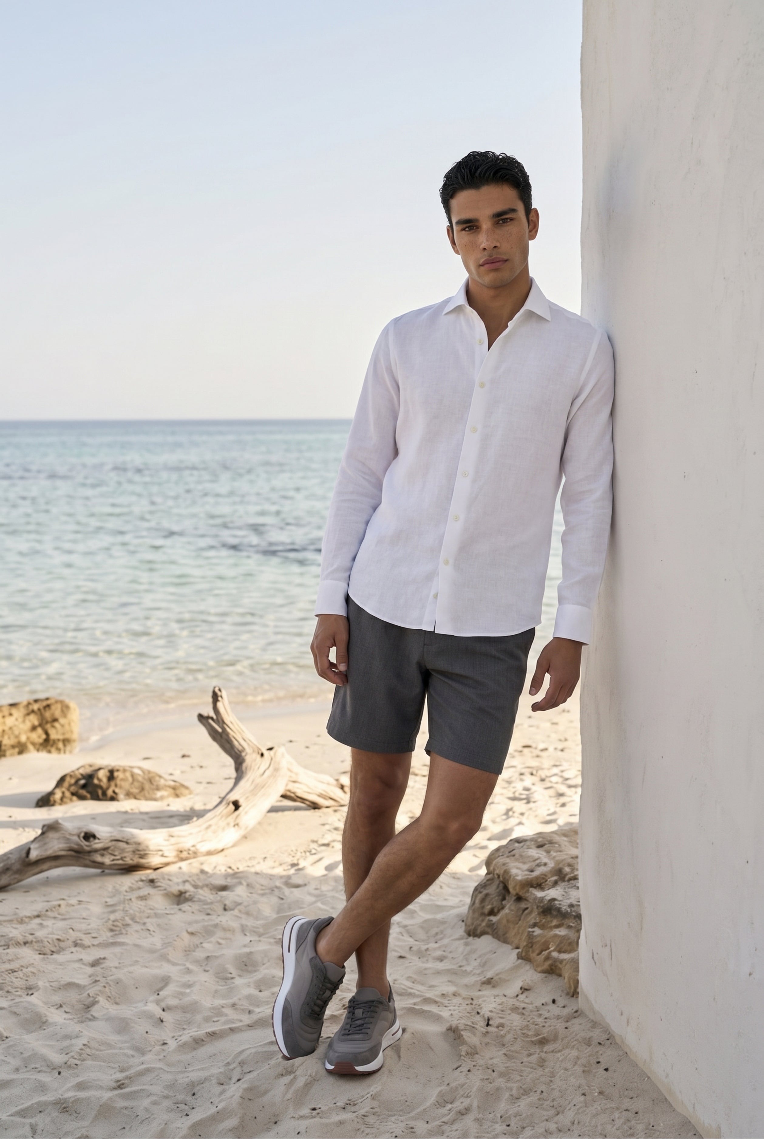 Cavalién Linen Short Grey