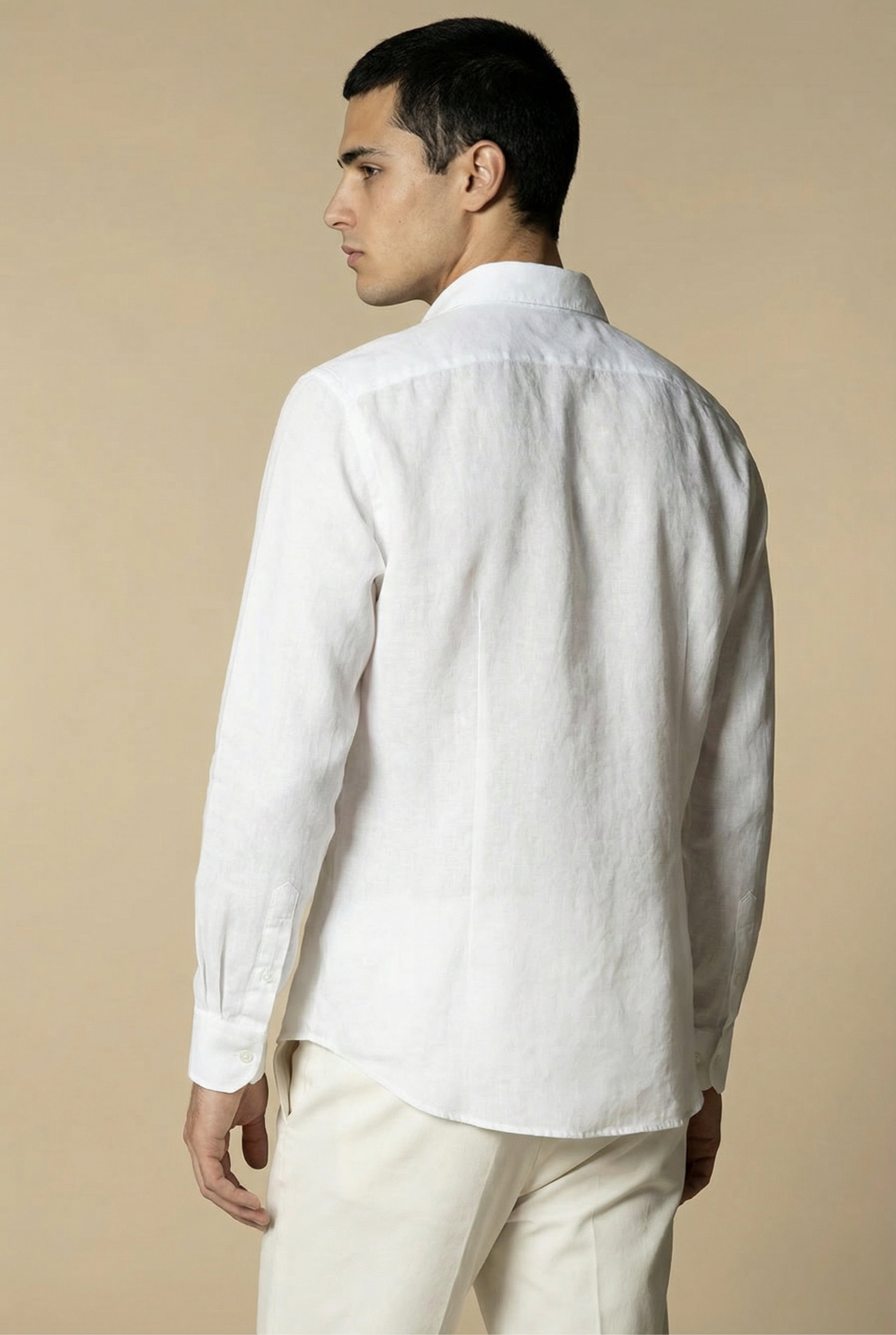 Long Sleeve Linen Shirt White