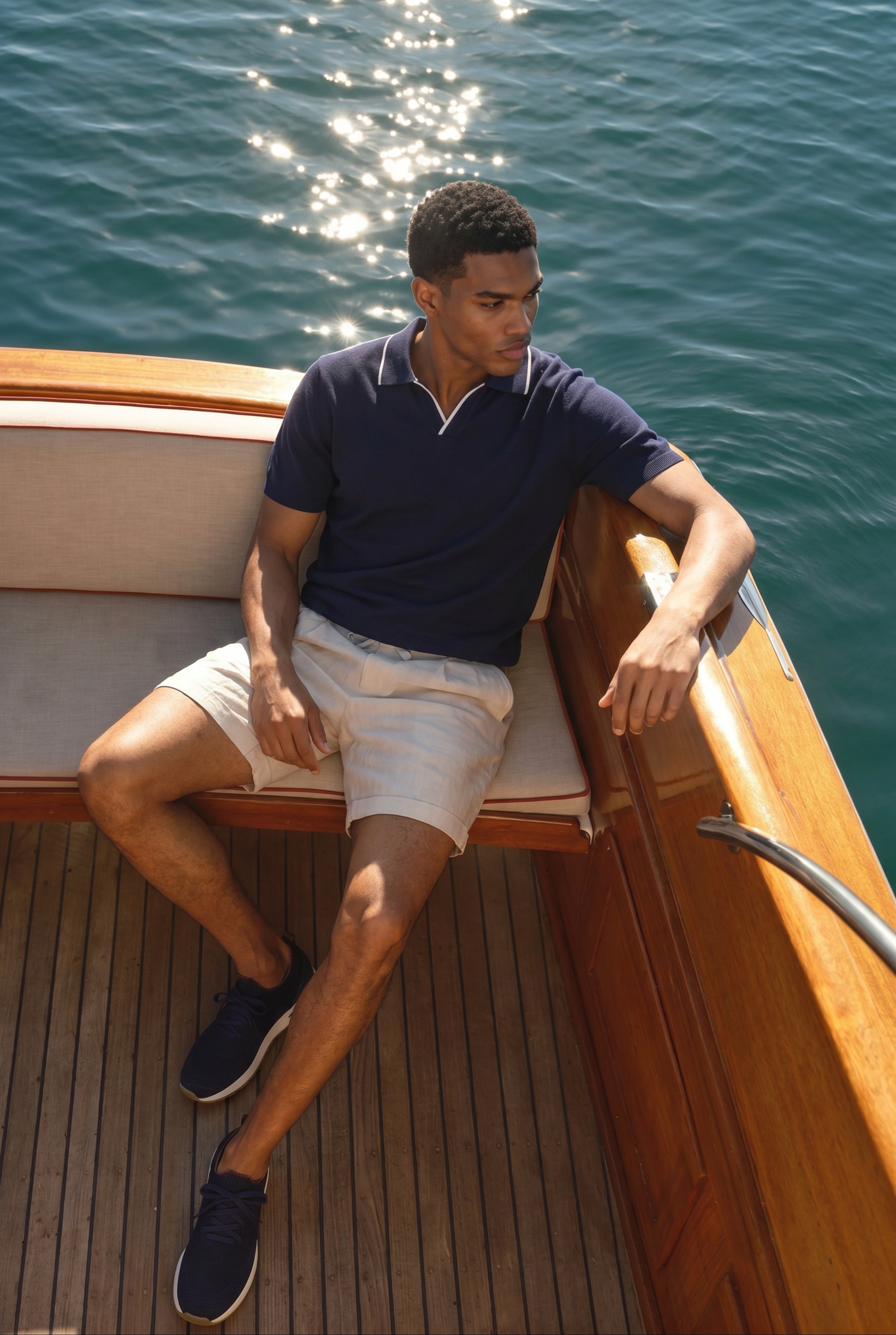 Cavalién Knit Sneaker Navy