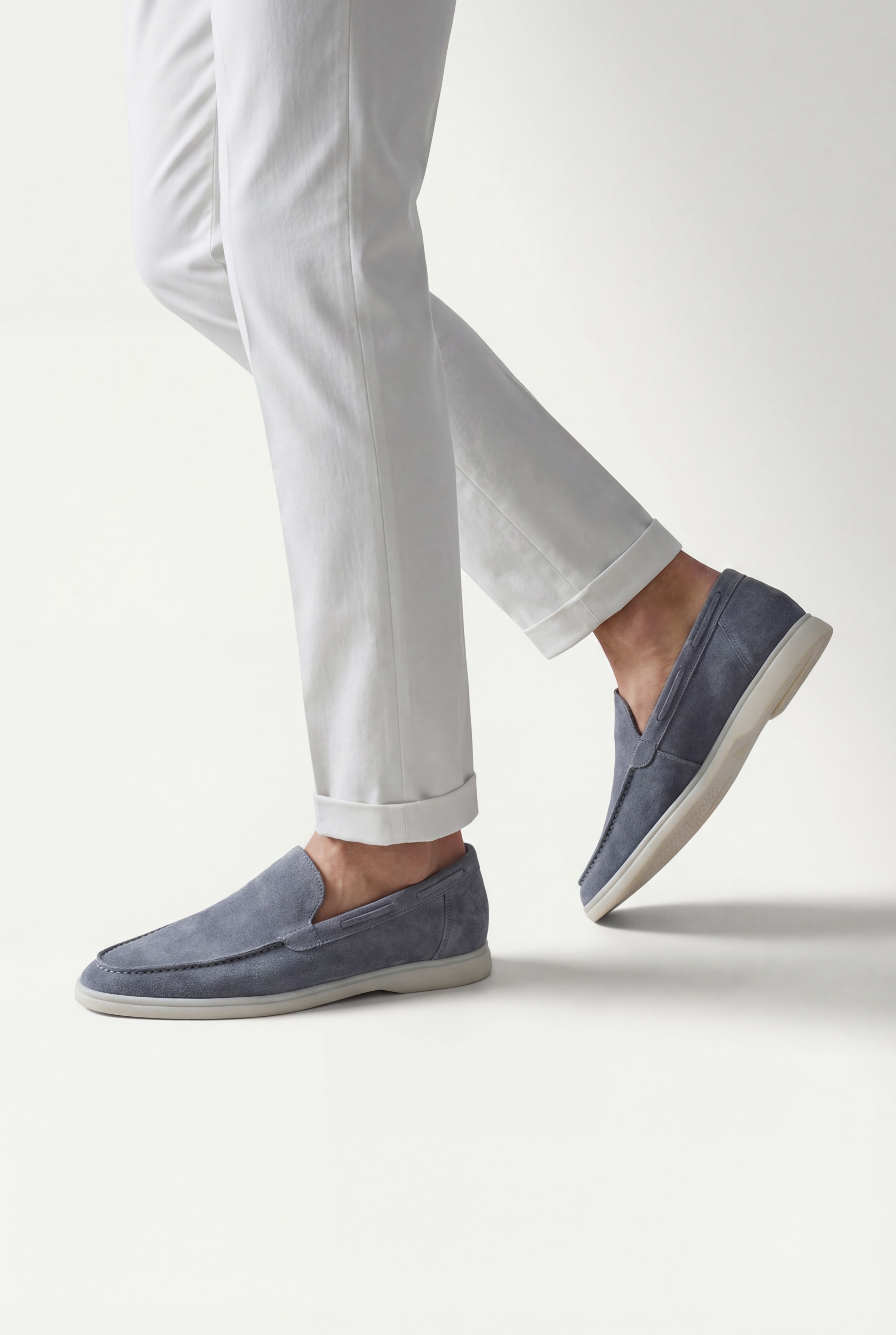 Moreno Classic Suede Loafer Baby Blue