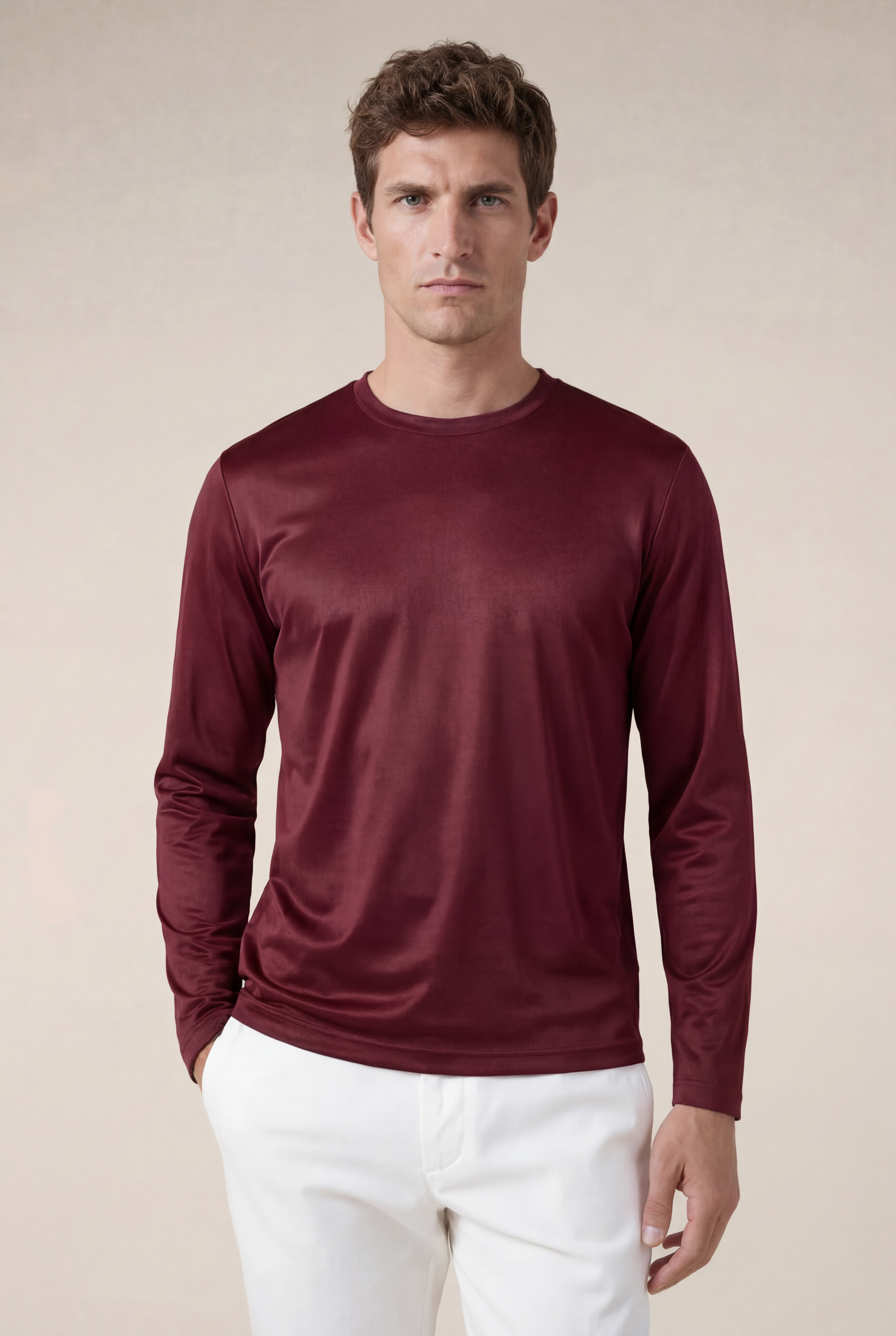 Cavalién Long Sleeve Tee Burgundy