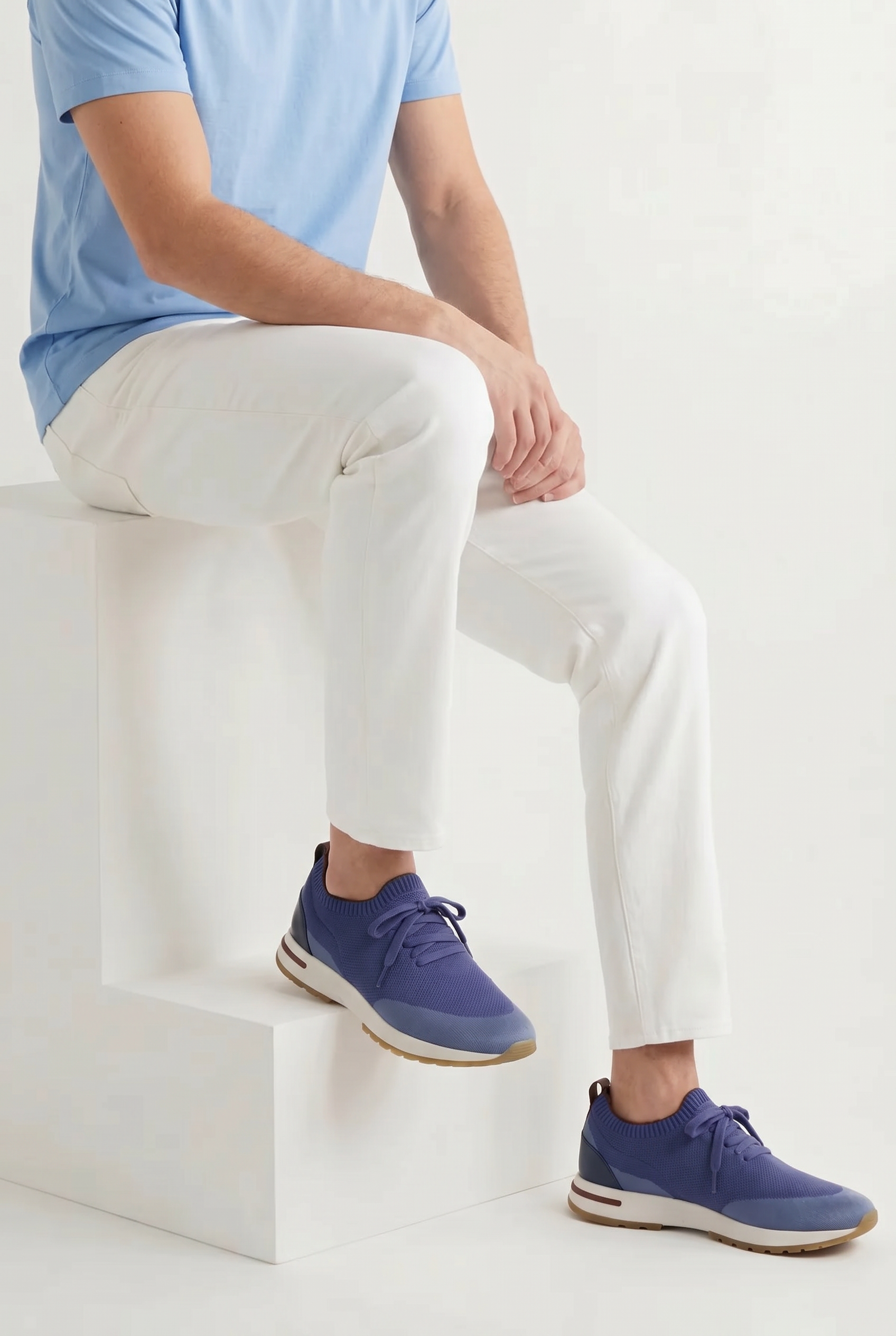 Cavalién Knit Sneaker Cobalt